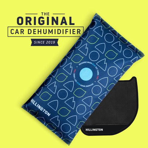 Hillington 2 Pack 1KG Car Dehumidifier with Dashboard Mat - Professional Moisture Control & Anti-Slip Mounting