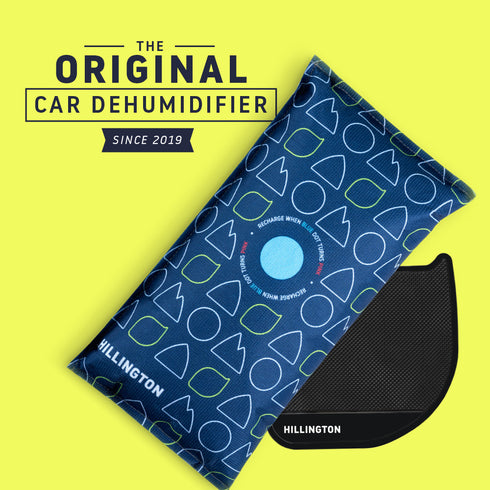 Hillington 1KG Car Dehumidifier with Dashboard Mat - Professional Moisture Control & Anti-Slip Mounting