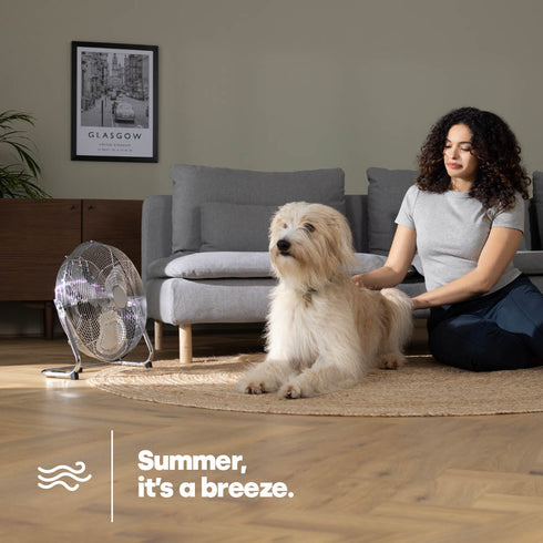 Chrome Floor Fan - 14"