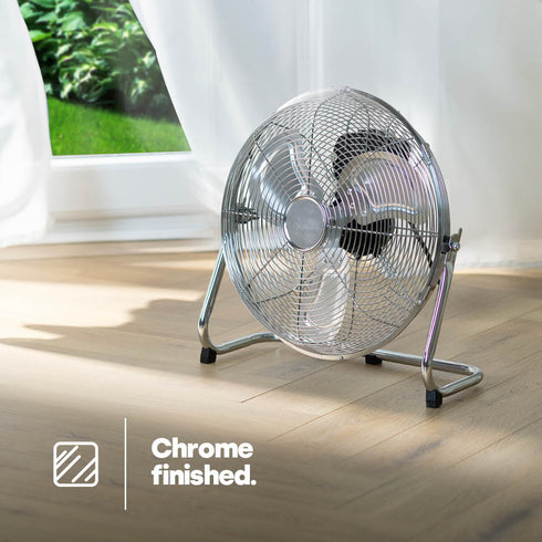 Chrome Floor Fan - 14"