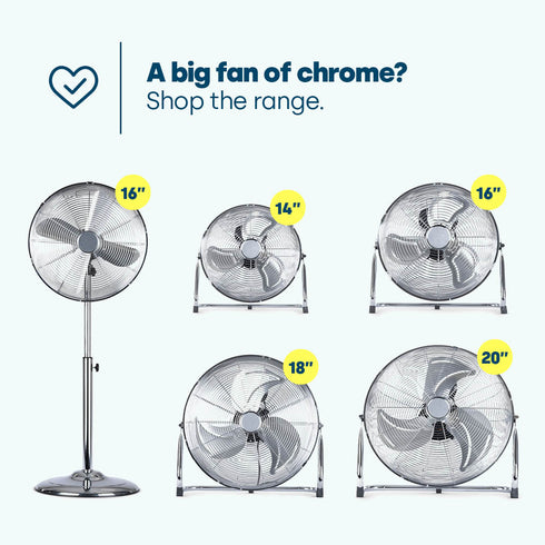 Chrome Floor Fan - 18"
