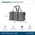 Collapsible Fabric Laundry Storage Basket with Carrying Strap - 45L Foldable Hamper Grey