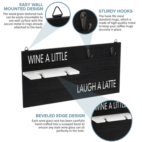 Wooden Mug and Glass Holder