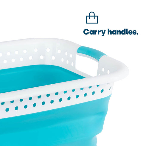 Foldaway Laundry Basket - Turquoise