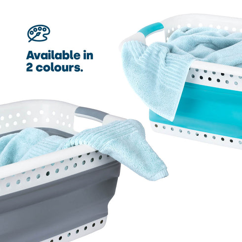 Foldaway Laundry Basket - Turquoise
