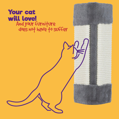 Corner cat scratch post - Grey