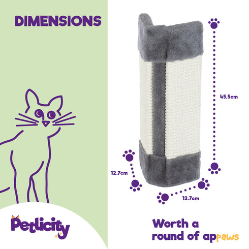 Corner cat scratch post - Grey