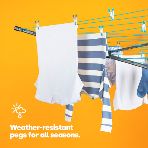 50 Clothes Pegs - Turquoise & Charcoal