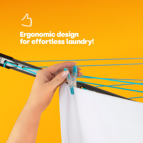 50 Clothes Pegs - Turquoise & Charcoal