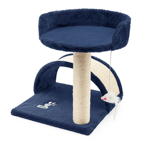 Cat Bed with Scratch Post - Navy