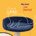 Cat Bed with Scratch Post - Navy