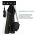 Wall Mounted Coat Rack with 4 Hooks - Black