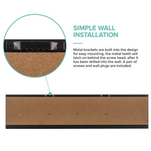 5 Hook Wall Mounted Rack - Black & Gold