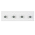 Wall Mounted Coat Rack with 4 Hooks - White/Grey
