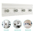 Wall Mounted Coat Rack with 4 Hooks - White/Grey
