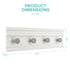 Wall Mounted Coat Rack with 4 Hooks - White/Grey