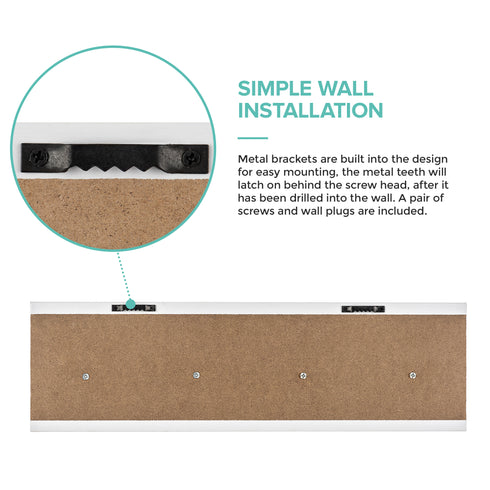 Wall Mounted Coat Rack with 4 Hooks - White/Grey