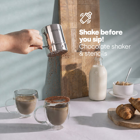 Cocoa Duster with 16 Coffee Art Stencils
