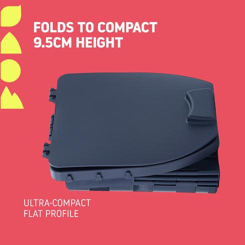 Hillington Portable Camping Toilet 150kg - Foldable with Padded Seat & Complete Accessory Kit - Blue