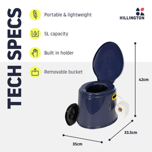 Portable Camping Toilet - Navy