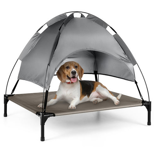 Elevated Dog Bed with Canopy Shade L