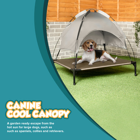 Elevated Dog Bed with Canopy Shade L