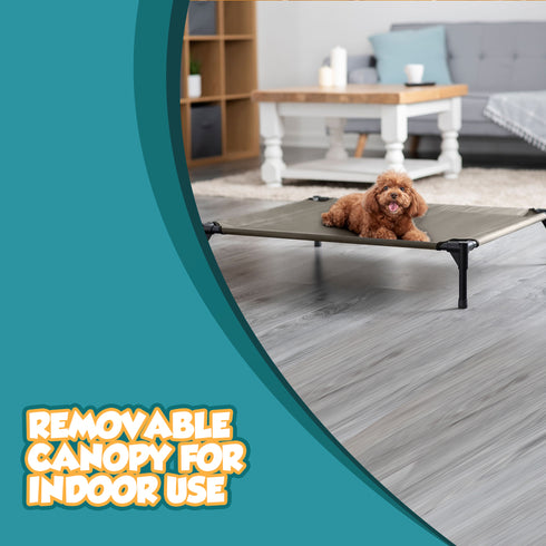 Elevated Dog Bed with Canopy Shade L