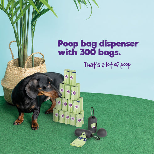 Dog Poop Bag Holder with 300 Bags