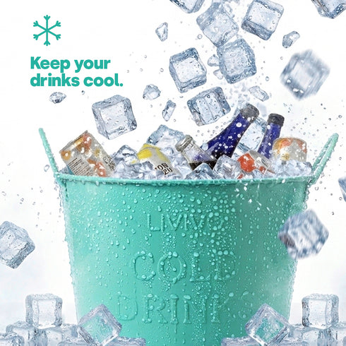 Galvanised Steel Drinks Bucket - Turquoise