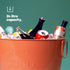 Galvanised Steel Drinks Bucket - Coral