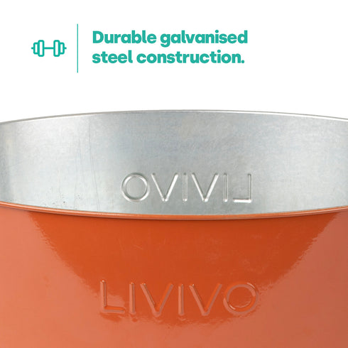 Galvanised Steel Drinks Bucket - Coral