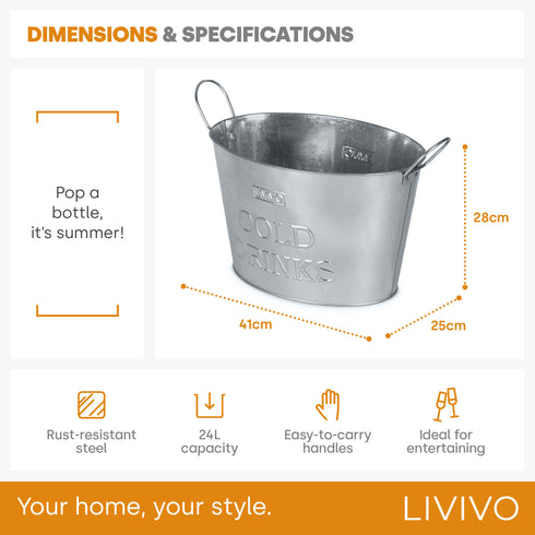 Galvanised Ice bucket & Champagne Bath