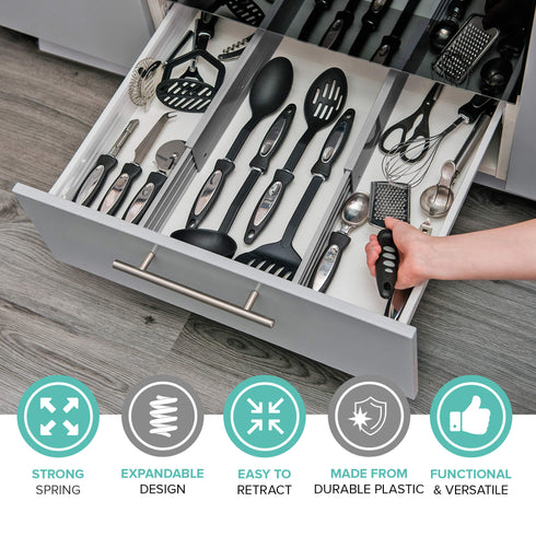 Adjustable Drawer Organiser - Grey