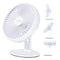 LIVIVO 6" USB Desk Fan 3 Speed Compact Desktop with Steel Base & Type-C Cable - White