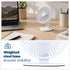 LIVIVO 6" USB Desk Fan 3 Speed Compact Desktop with Steel Base & Type-C Cable - White