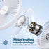 LIVIVO 6" USB Desk Fan 3 Speed Compact Desktop with Steel Base & Type-C Cable - White