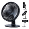 LIVIVO 6" USB Desk Fan 3 Speed Compact Desktop with Steel Base & Type-C Cable - Black