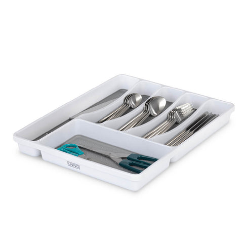 Non-Slip White Cutlery Tray