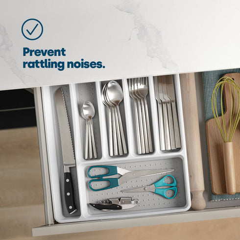 Non-Slip White Cutlery Tray