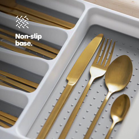 Non-Slip White Cutlery Tray