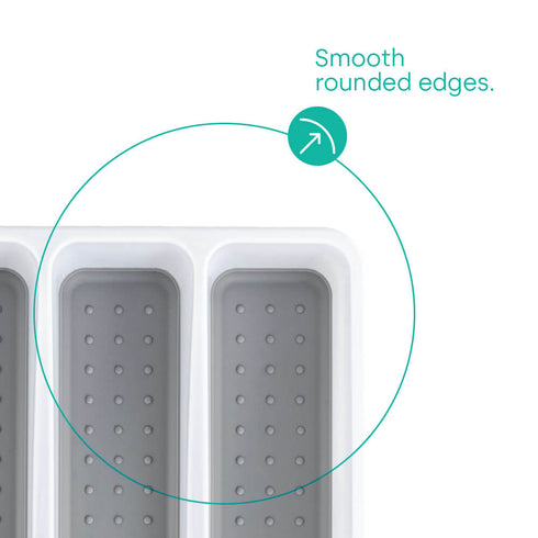 Non-Slip White Cutlery Tray