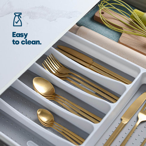Non-Slip White Cutlery Tray