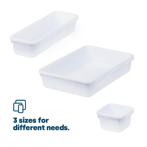 8PC Interlocking Drawer Organiser White