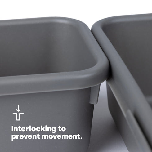 8PC Interlocking Drawer Organiser Grey