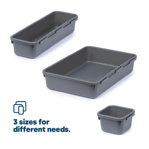 8PC Interlocking Drawer Organiser Grey