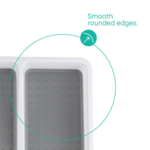 Non-Slip White Utensil Tray