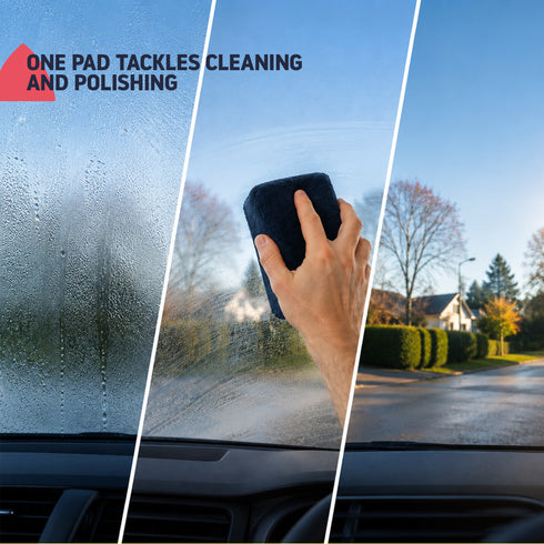 Hillington DemistPro Windscreen Cleaning Pad Set of 2 - Microfibre Demister for Car and Home