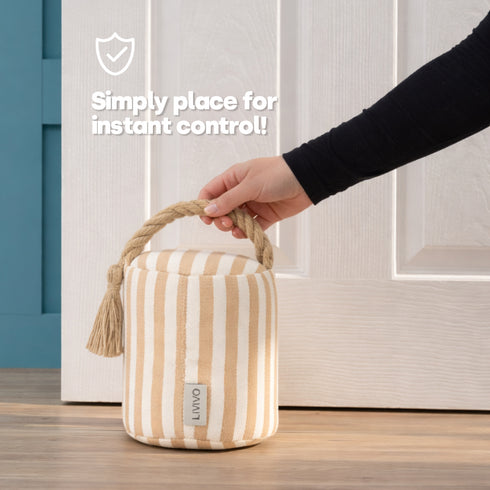 Weighted Door Stopper - Boho Chic Striped Design 1.5kg Sand-Filled with Hemp Handle