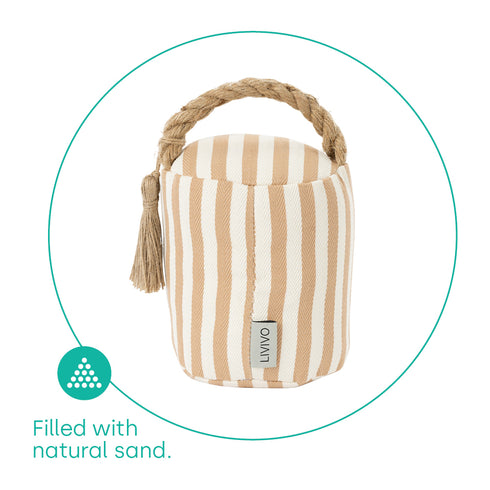 Weighted Door Stopper - Boho Chic Striped Design 1.5kg Sand-Filled with Hemp Handle