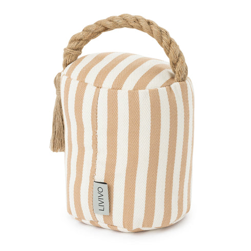 Weighted Door Stopper - Boho Chic Striped Design 1.5kg Sand-Filled with Hemp Handle